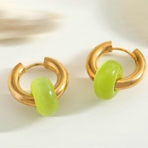 Green Hoop Earrings Hoop Earrings